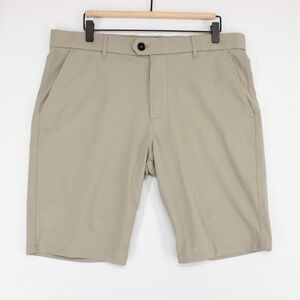 Greyson Montauk Shorts Mens 35 Tan Golf Performance Stretch Flat Front Khaki